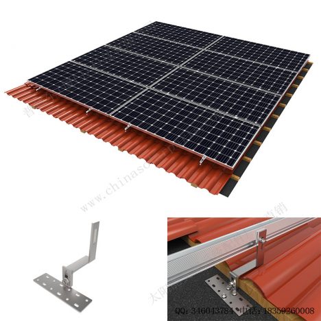 太阳能琉璃瓦屋顶安装系统–侧安装挂钩-SPC-RF-IK05-DR-1