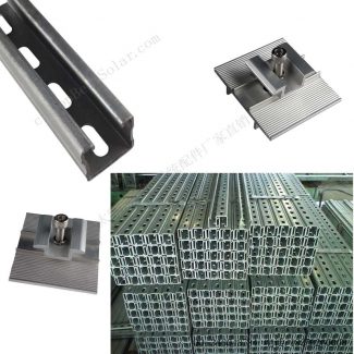 太阳能碳钢支架导轨配件安装